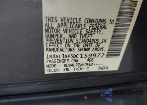 2013 Nissan Altima 2.5 S z USA, uszkodzony, nr VIN 1N4AL3AP5DC159972